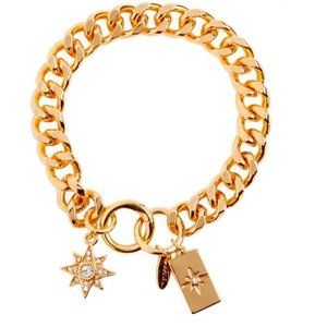 ETTIKA Starry Charms Chain Link Bracelet 18K Gold Plated